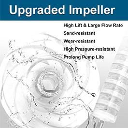 submersible deep well pump with upgraded impeller
