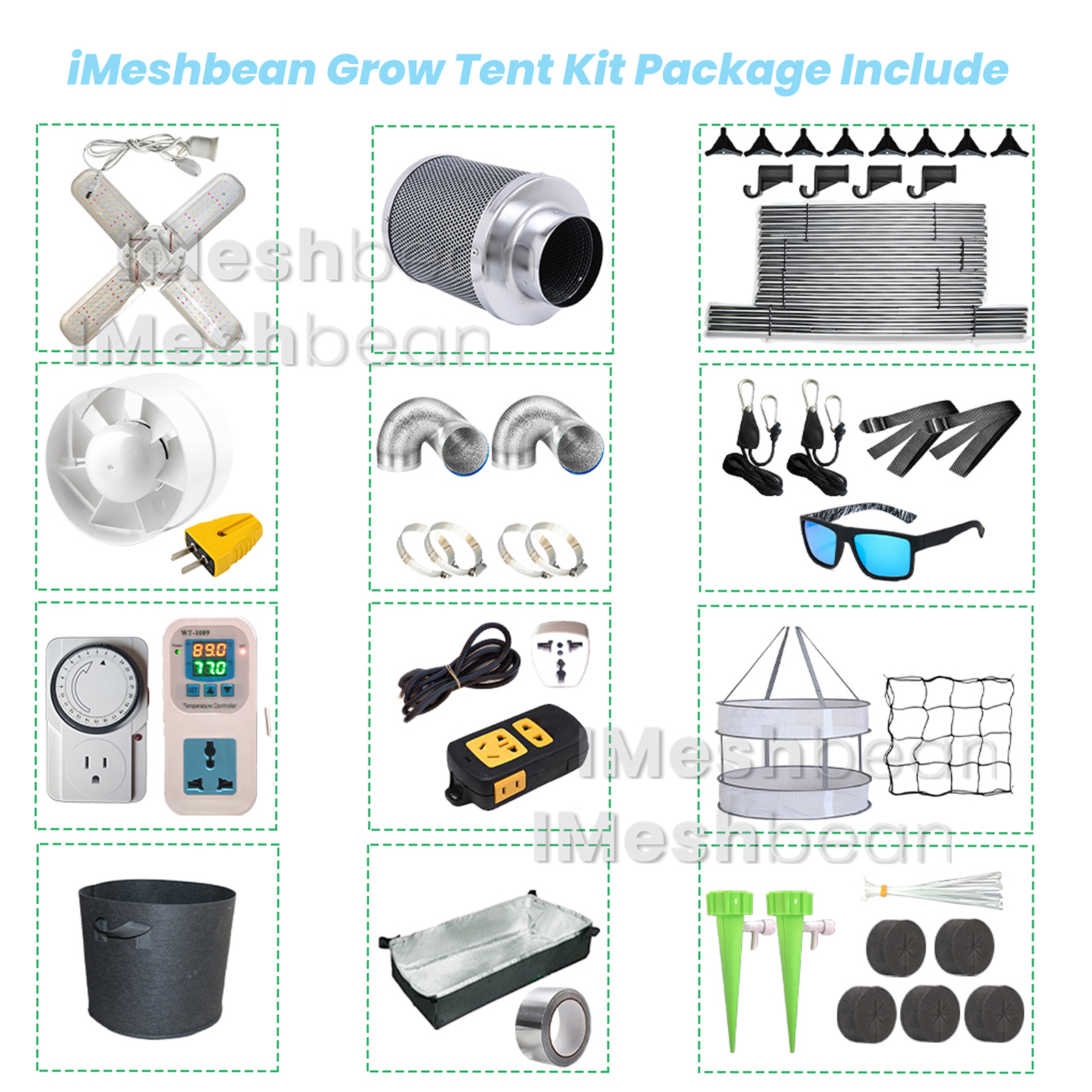 iMeshbean Grow Tent Kit Package Include iMeshbean Grow Tent Kit Package Include