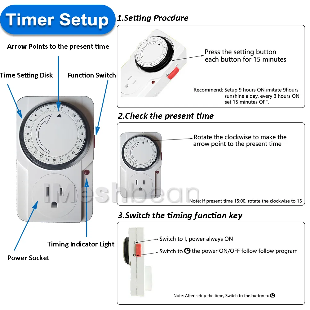 iMeshbean Grow Tent Kit Timer Setup iMeshbean Grow Tent Kit Timer Setup