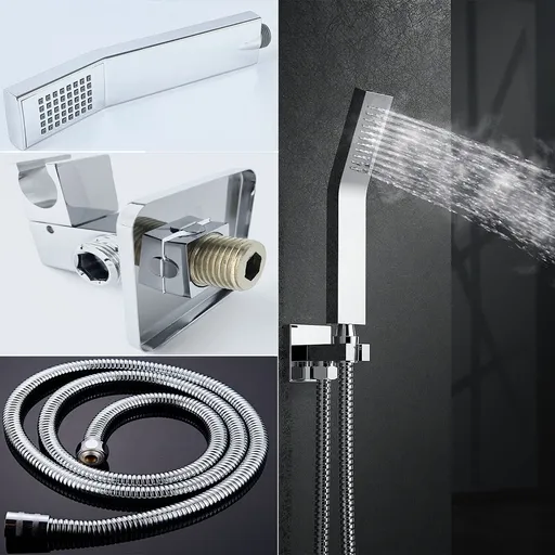 8"Shower Faucet Set System Rainfall Shower Head Combo w/Mixer Valve Kit Wall Mount