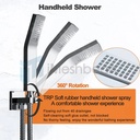 8"Shower Faucet Set System Rainfall Shower Head Combo w/Mixer Valve Kit Wall Mount