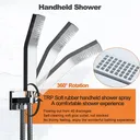 12"Shower Faucet Set System Rainfall Shower Head Combo w/Mixer Valve Kit Wall Mount