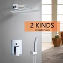 12"Shower Faucet Set System Rainfall Shower Head Combo w/Mixer Valve Kit Wall Mount