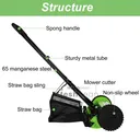 Reel Lawn Mower,16 inch,5 Blades,9-Position Height Adjustment w/Grass Catcher