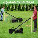 Reel Lawn Mower,16 inch,5 Blades,9-Position Height Adjustment w/Grass Catcher