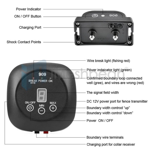 Underground Electric Dog Fence Pet Containment System Rechargeable 2 Dogs System