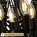26"Boho Chandelier Draped Wood Beaded Farmhouse Chandelier Ceiling Light Fixture
