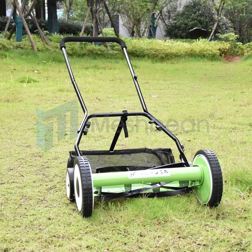 Manual Reel Lawn Mower,16inch,4 Wheel w/Adjustable Cutting Height Grass Catcher