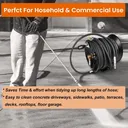 3/8" x 100ft High Pressure Washer Hose Reel 4000psi Heavy Duty Steel Wall Mount Hose Reel