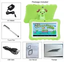 7" Android 9 Tablet PC For Kids 64G Quad-Core Dual Cameras WiFi Bundle Case, Green