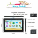 7" Android 8.1 Tablet PC For Kids Quad-Core Dual Cameras WiFi Bundle Case, Green