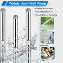 iMeshbean 4" 1HP Submersible Pump 207" Head 37 GPM 110V Stainless Steel with 100" Electric Cord