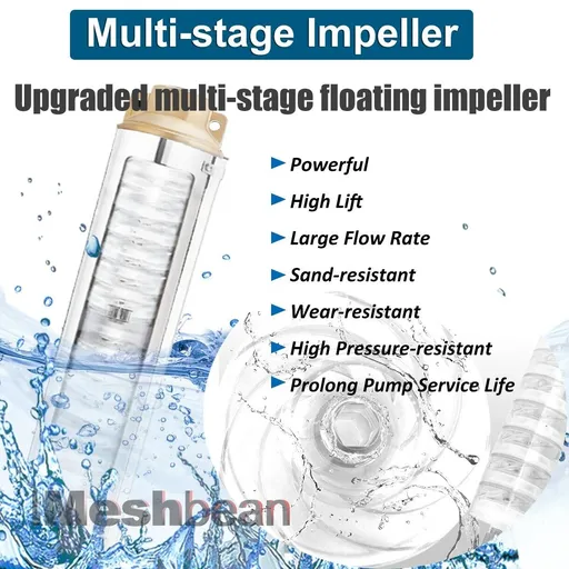 imeshbean 3'' 1 HP Submersible Well Pump 207' Max 115V 13 GPM 1.25'' NPT w/Control Box