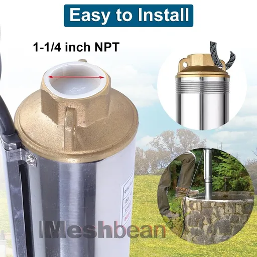 imeshbean 3'' 1 HP Submersible Well Pump 207' Max 115V 13 GPM 1.25'' NPT w/Control Box