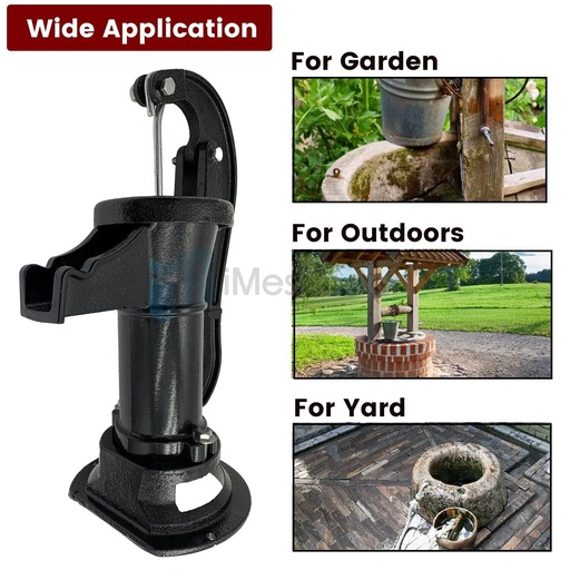 Manual Water Pitcher Pump 25Ft Lift Cast Iron Hand Pitcher Pump Well Kit Black