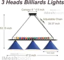 47" Hanging Pool Table Lights Billiard Pool Table Lighting Fixtures for 7' 8' Game Room Pool Table