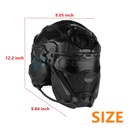 iMeshbean Tactical Airsoft Helmet with Paintball Full Face Mask Built-in HD Headset Goggles and Anti-Fog Fan for Outdoor CS Hunting Gear Black