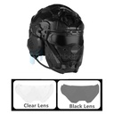 iMeshbean Tactical Airsoft Helmet with Paintball Full Face Mask Built-in HD Headset Goggles and Anti-Fog Fan for Outdoor CS Hunting Gear Black