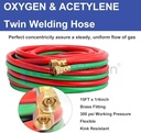 Oxy Acetylene Torch Kit Medium Duty Cutting Torch and Welding Kit Brazing Torch Kit with Dual Gas Welding Hose Regulator