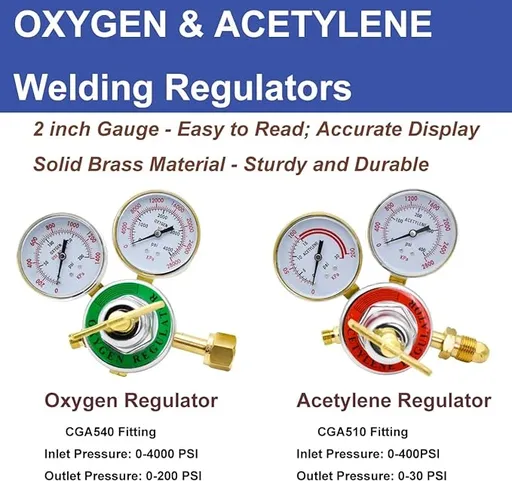 Oxy Acetylene Torch Kit Medium Duty Cutting Torch and Welding Kit Brazing Torch Kit with Dual Gas Welding Hose Regulator
