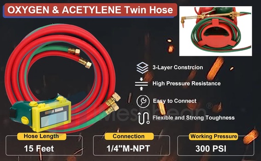 iMeshbean Portable brazing torch kit with Gauge Oxygen Acetylene Welding Cutting Torch Kit