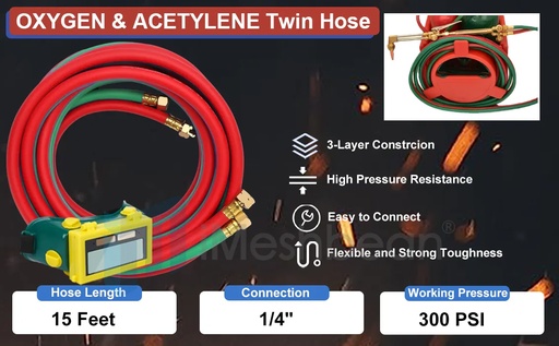 iMeshbean Portable brazing torch kit with Gauge Oxygen Acetylene Welding Cutting Torch Kit