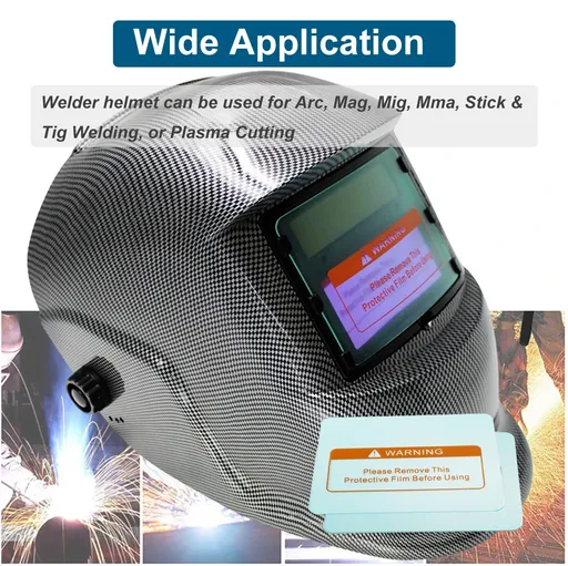 Carbon Fiber Pro Solar Auto Darkening Welding Helmet Arc Tig Mig Mask Grinding Welder