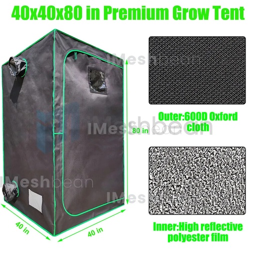40"x40"x80" Complete Grow Tent Kit w/LED Full Spectrum Grow Light+Air Filter Kit+Duct Fan