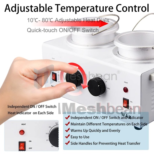 Professional Double Pot Wax Warmer Heater Electric Dual Pro Salon Hot Paraffin SPA Tool