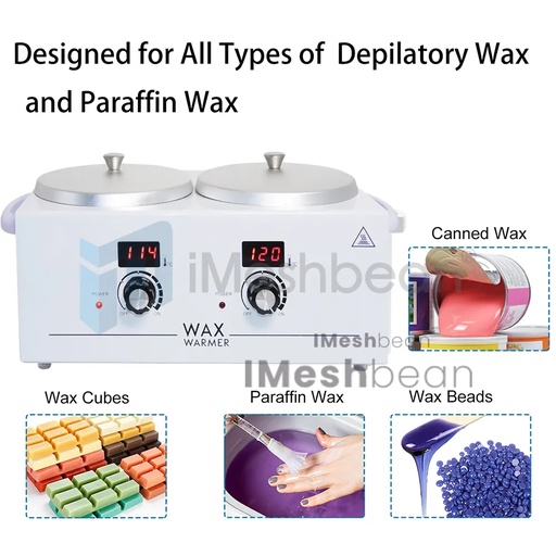 Double Wax Warmer Professional Electric Heater Hair Removal Dual Parrafin Hot Facial Skin Equipment