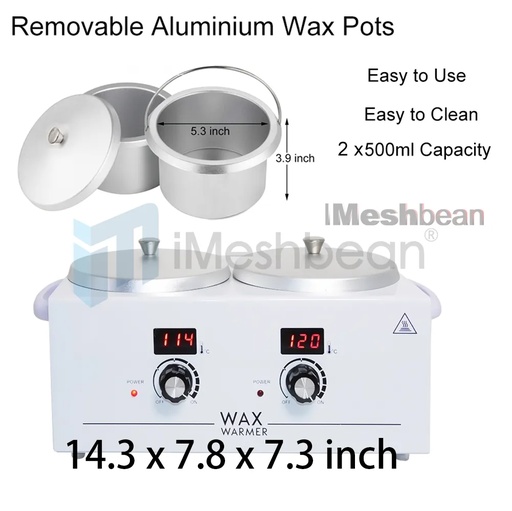 Double Wax Warmer Professional Electric Heater Hair Removal Dual Parrafin Hot Facial Skin Equipment