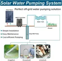 3'' DC 12V Solar Deep Well Pump Water Pump 396GPH Stainless Steel Submersible