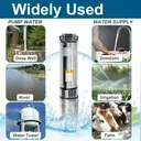 1HP 4” Deep Well Pump 33GPM Submersible Pump 276ft Stainless Steel 110V