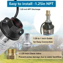 2HP 4" Deep Well Submersible Pump 220V 37 GPM 427' Max 33' Cord 12 Stage 60Hz