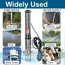 2HP 4" Deep Well Submersible Pump 220V 37 GPM 427' Max 33' Cord 12 Stage 60Hz