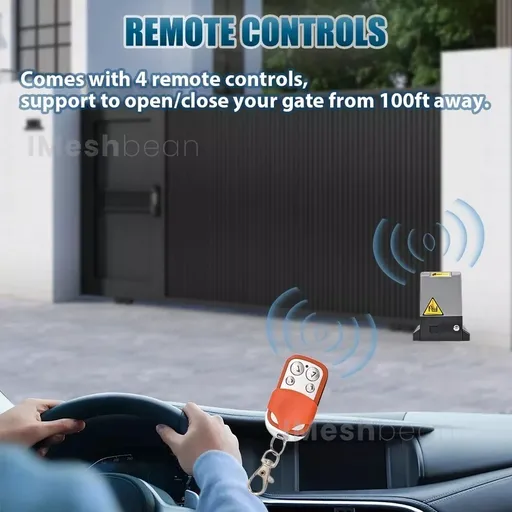 370W 2000LB Rack Driven Automatic Sliding Gate Openerw/ 4 Remotes & Complete Kit