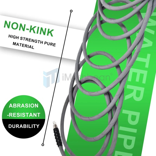 100ft Pressure Washer Hose 4000PSI Non-Marking 3/8" Couplers Hot&Cold Water 275F