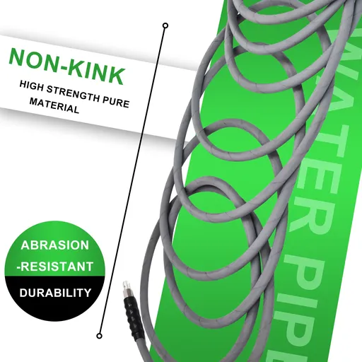 100ft Pressure Washer Hose 4000PSI Non-Marking 3/8" Couplers Hot&Cold Water 275F