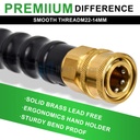 100ft Pressure Washer Hose 4000PSI Non-Marking 3/8" Couplers Hot&Cold Water 275F