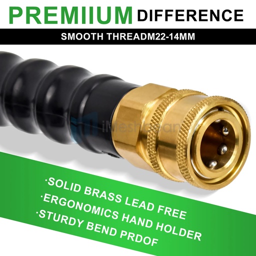 100ft Pressure Washer Hose 4000PSI Non-Marking 3/8" Couplers Hot&Cold Water 275F