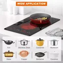 12" Electric Ceramic Cooktop Built-in Radiant Stove Top 2 Burners 110V