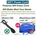 2.5" 1HP Deep Well Submersible Pump 220V 13 GPM 311FT Max 26 Stage 50FT Cord