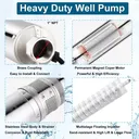 2.5" 1HP Deep Well Submersible Pump 220V 13 GPM 311FT Max 26 Stage 50FT Cord