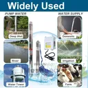 2.5" 1HP Deep Well Submersible Pump 220V 13 GPM 311FT Max 26 Stage 50FT Cord