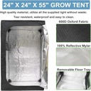 24"x24"x55" Complete Grow Tent Kit w/ LED Full Spectrum Grow Light+Ventilation Inline Fan
