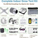 2 x 2 Grow Tent Kit With LED Lights Complete Grow Kit With Full Spectrum Grow Light With Carbon Filter 24" x 24" x 55"