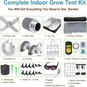 48"x24"x80" Complete Grow Tent Kit w/LED Full Spectrum Grow Light+Air Filter Kit+Duct Fan