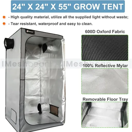 2 x 2 Grow Tent Kit With LED Lights Complete Grow Kit With Air Filter 24" x 24" x 55