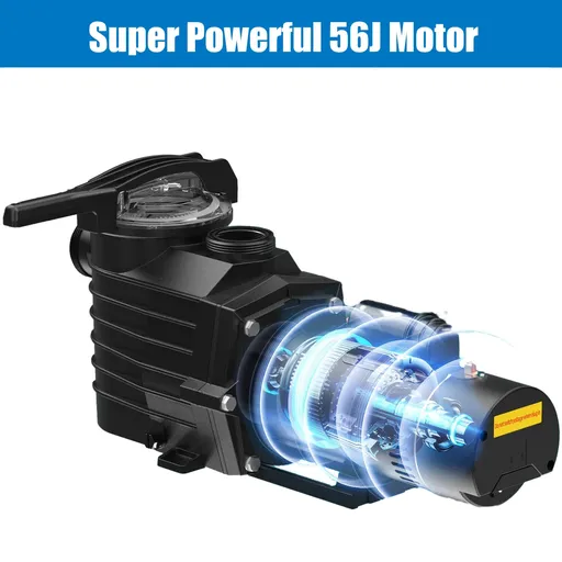 2HP Inground Swimming Pool Pump 110-240V Dual Voltage 6500GPH 85FT Head Lift 2" NPT Connectors