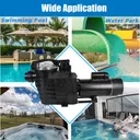 2HP Inground Swimming Pool Pump 110-240V Dual Voltage 6500GPH 85FT Head Lift 2" NPT Connectors